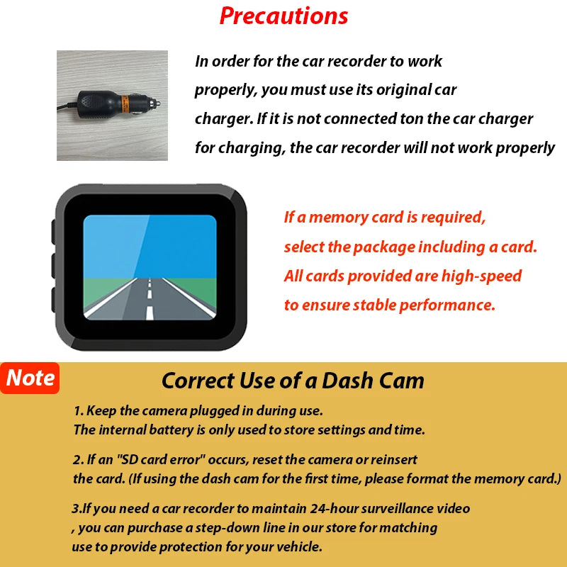 3-Lens 1080P Dash Cam with IR Night Vision, Loop Recording & G-Sensor