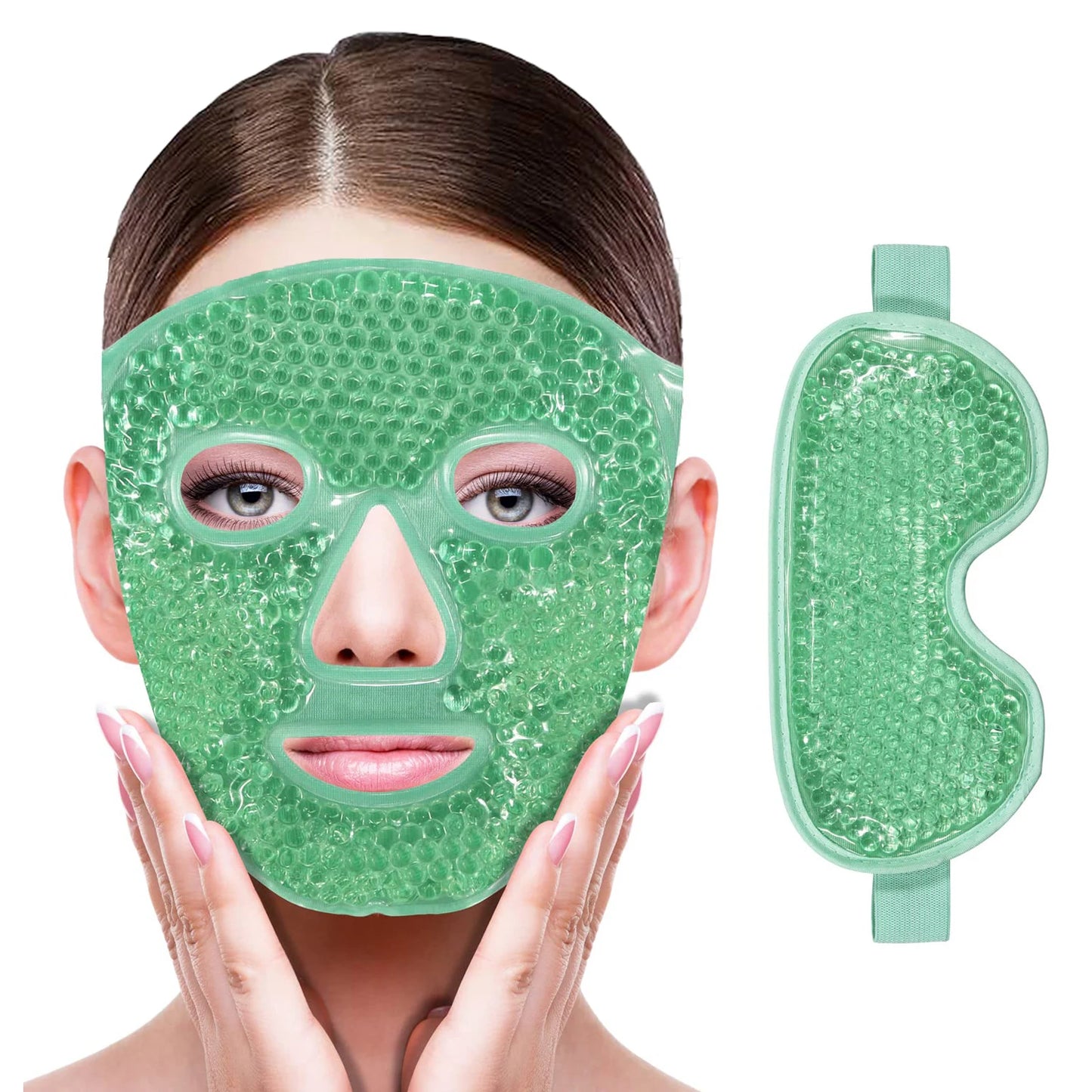 Gel Bead Cooling Ice Face Mask – Hot & Cold Therapy for Face & Eye Care
