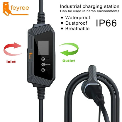 7KW Portable EV Charger Type 2 - 32A Fast Electric Car Charging Station
