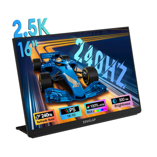 16" 240Hz QHD Portable Gaming Monitor - 2.5K HDR IPS Second Screen