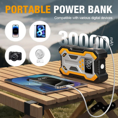 7000A Portable Car Jump Starter & 160PSI Tire Inflator for Emergency