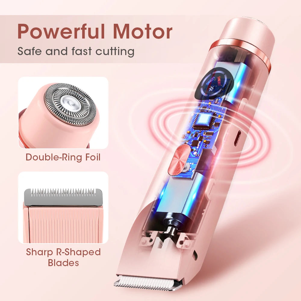 2-in-1 Dual Head Electric Shaver & Bikini Trimmer for Women - 9