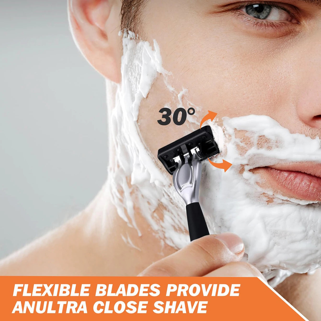 6-Layer Men's Manual Razor - Stainless Steel Shaving Set