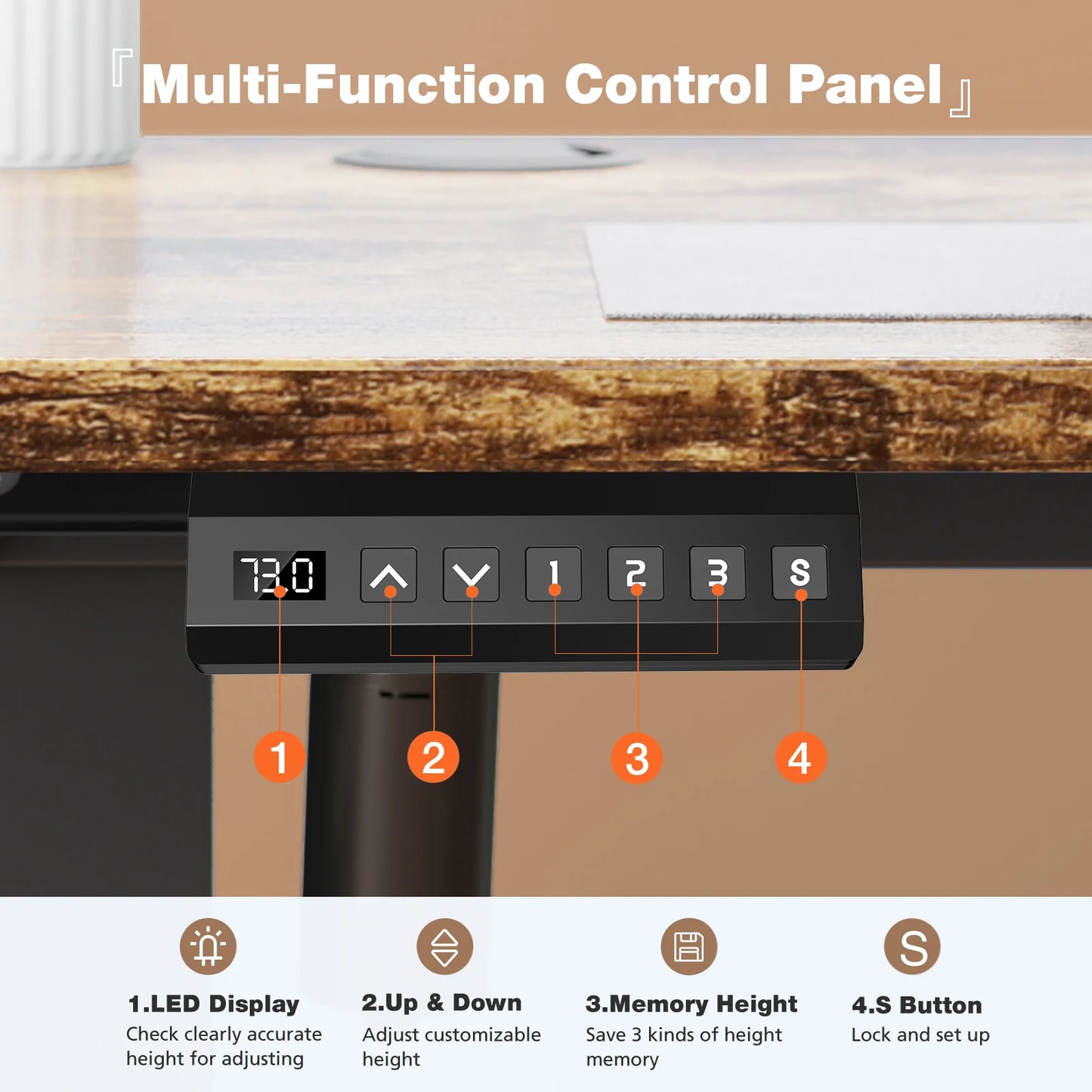 63" Electric Standing Desk - Ergonomic Adjustable Sit-Stand Office Table