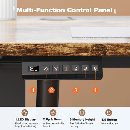 63" Electric Standing Desk - Ergonomic Adjustable Sit-Stand Office Table