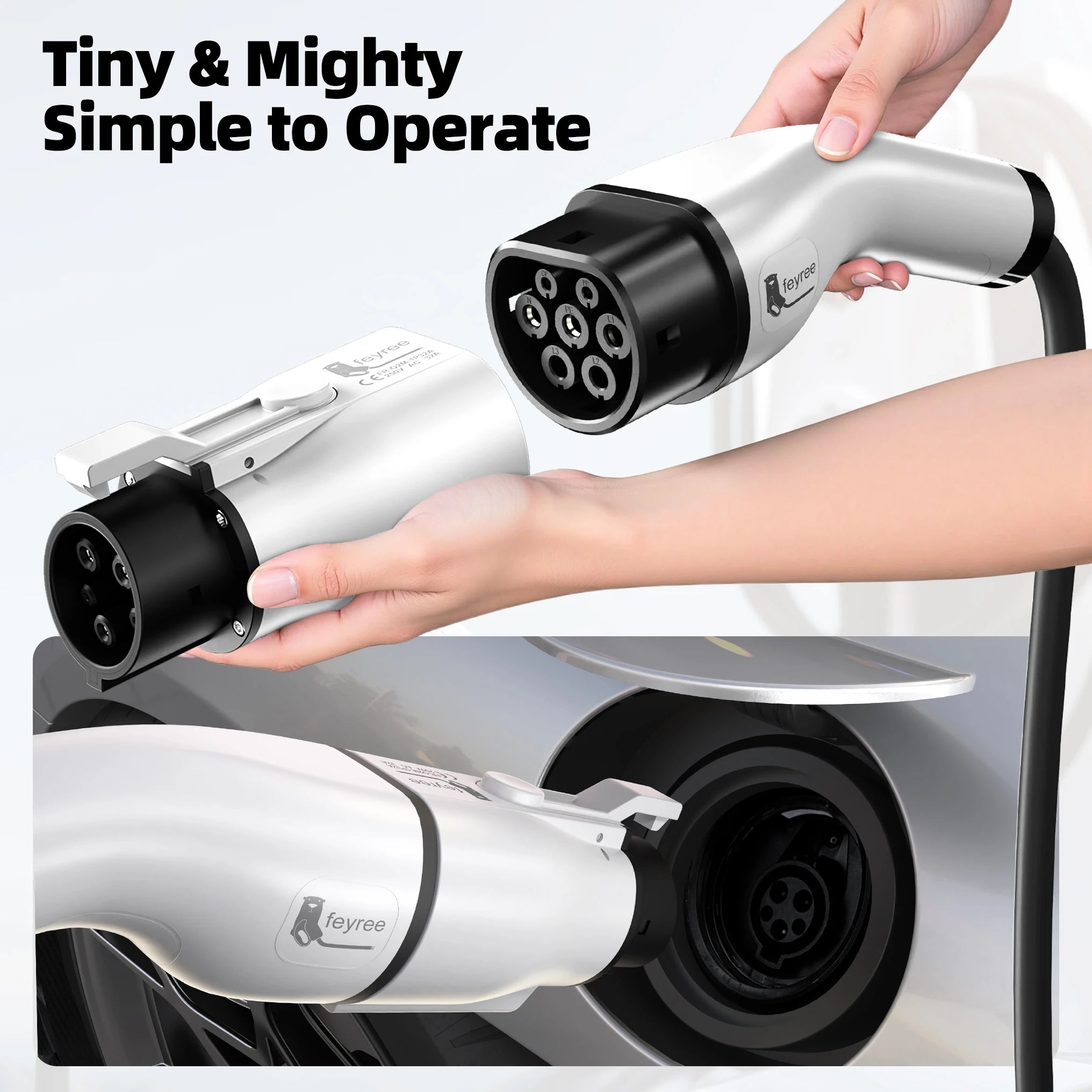 EV Charger Adapter Type 2 to Type 1 - 32A 7KW Fast Charging Connector - 8