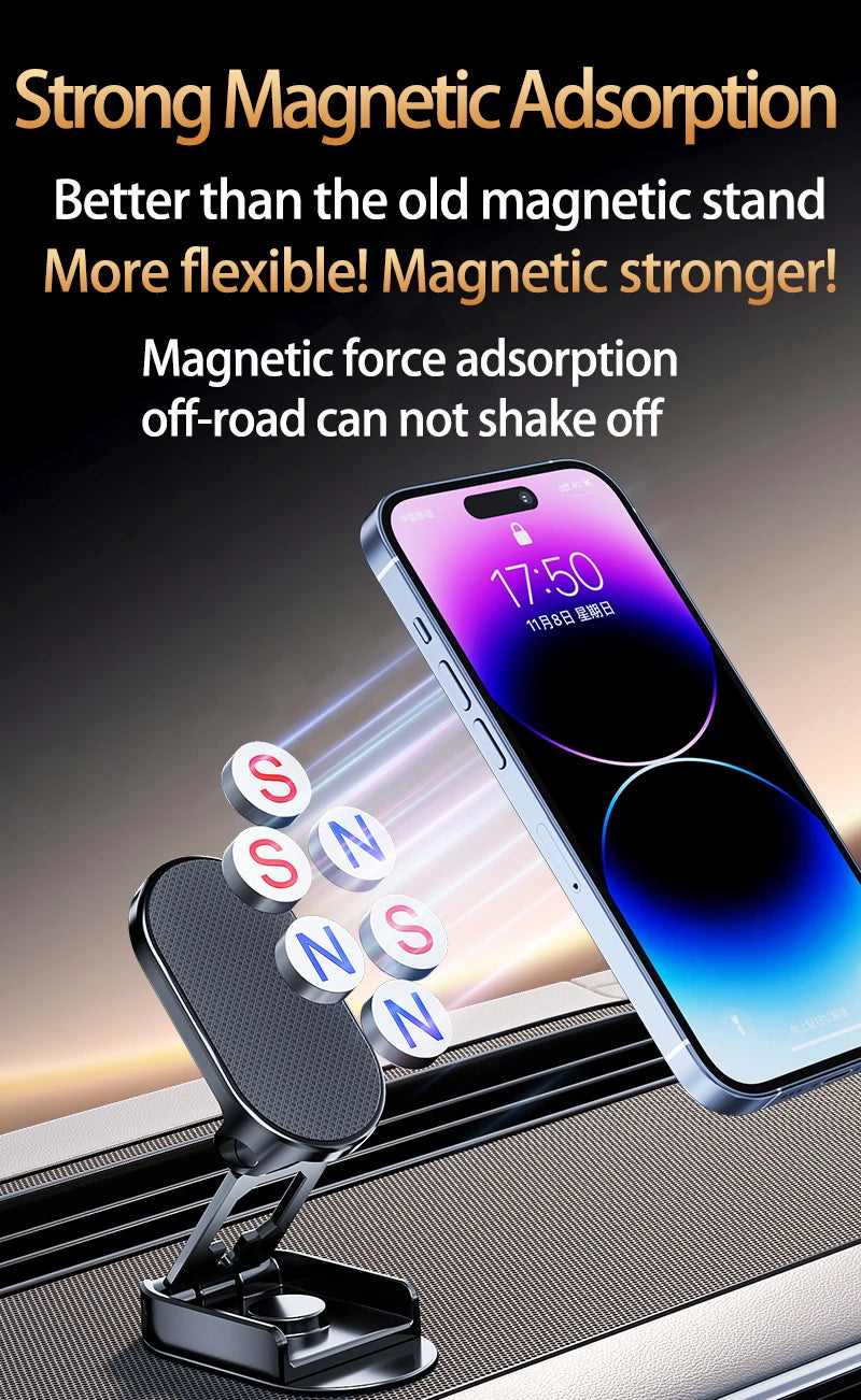 Magnetic 360° Rotating Car Phone Mount - Universal Dashboard GPS Holder - 11