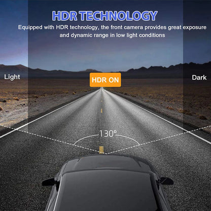 3-Lens 1080P Dash Cam with IR Night Vision, Loop Recording & G-Sensor