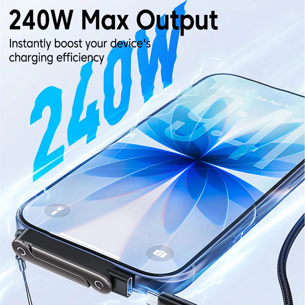 240W USB-C to USB-C Fast Charging Adapter with Built-in Phone Stand - 2
