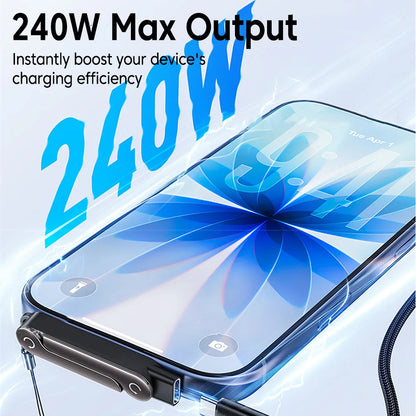 240W USB-C to USB-C Fast Charging Adapter with Built-in Phone Stand