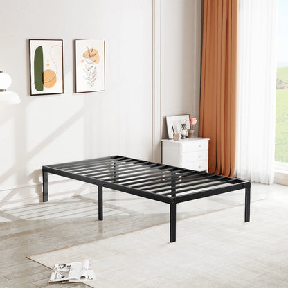 Heavy-Duty Metal Platform Bed Frame - Sturdy Steel Slat Support