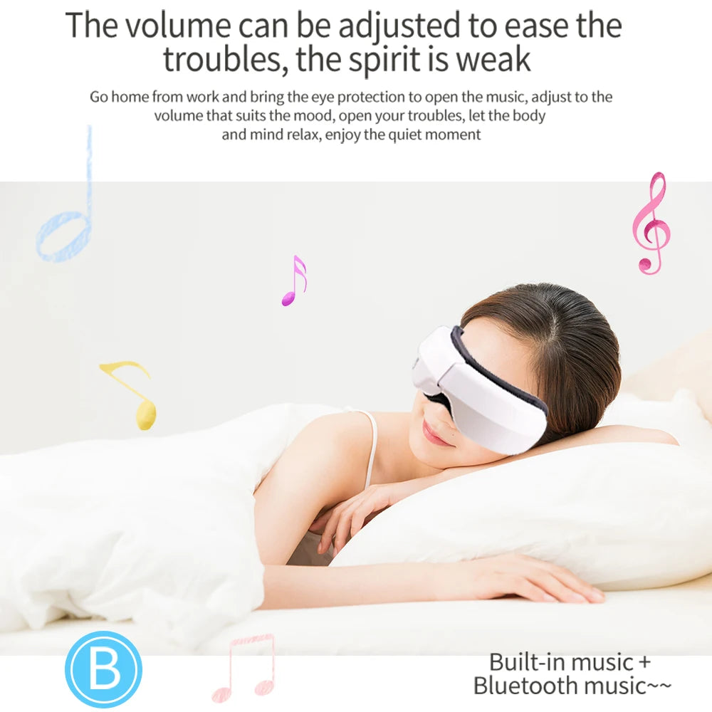 6D Smart Bluetooth Eye Massager with Heat & Air Pressure for Eye Fatigue - 15