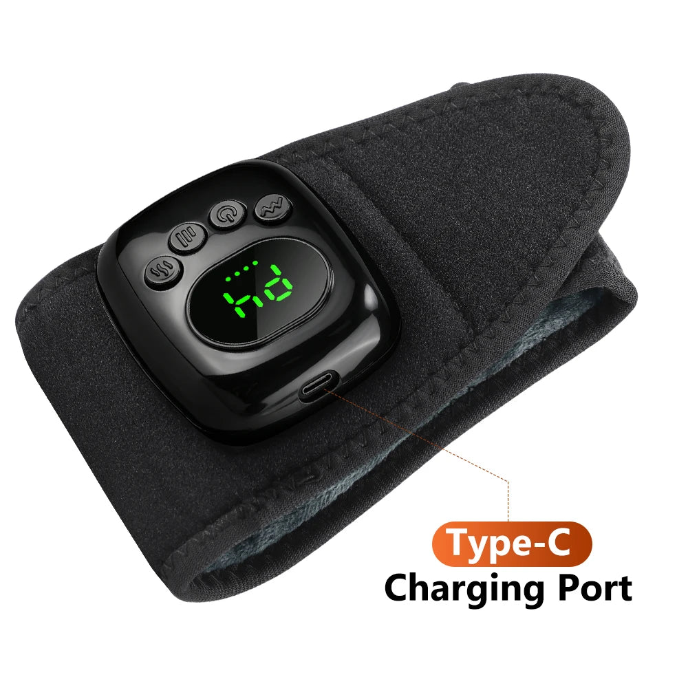 Cordless Air Compression Wrist Massager with Heat Therapy for Pain Relief