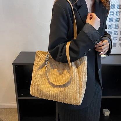 Luxury Casual Corduroy Tote