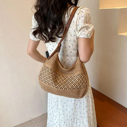 Luxury Woven Straw Beach Tote