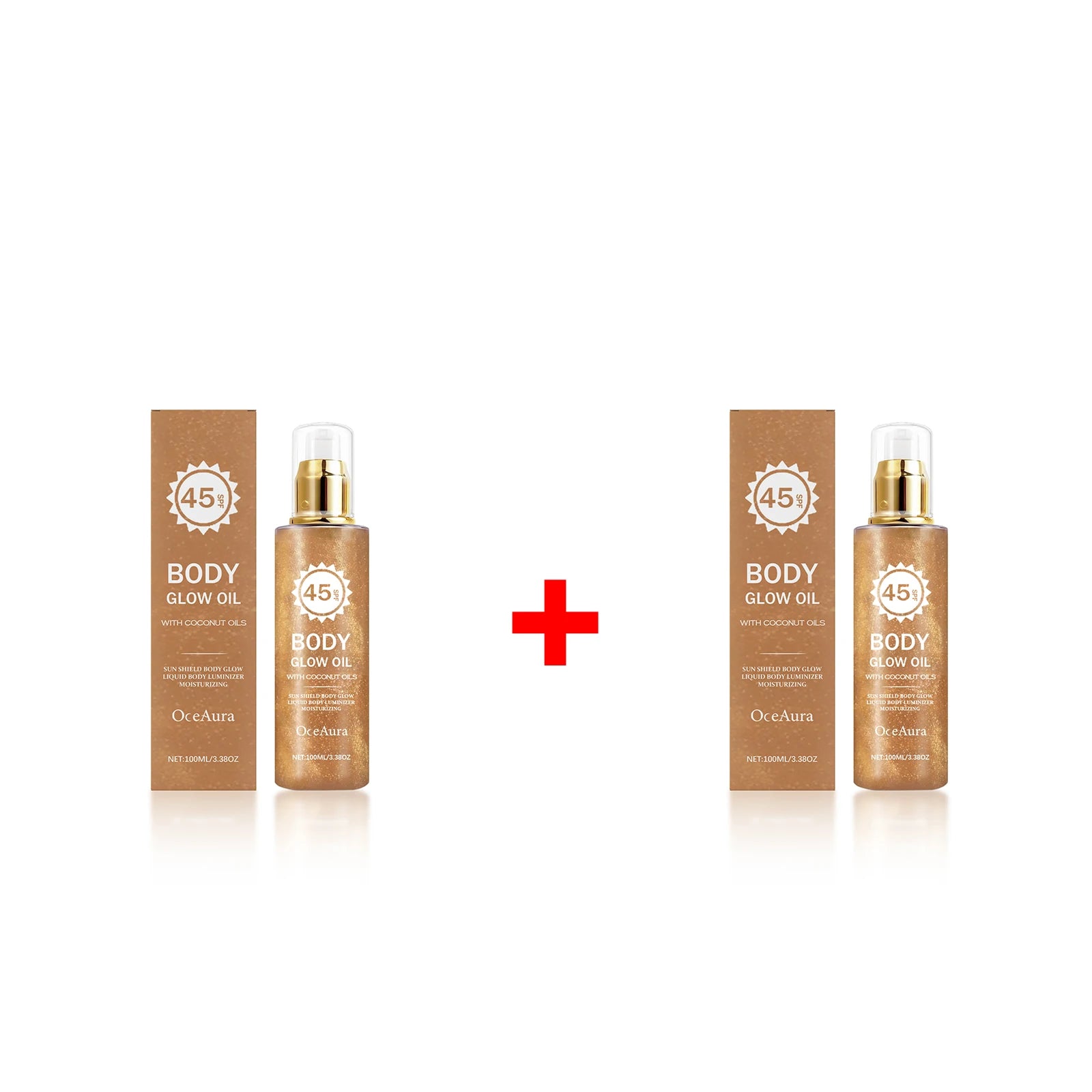 SPF 45 Shimmering Coconut Body Glow Oil Sun Protection Moisturizer - 15
