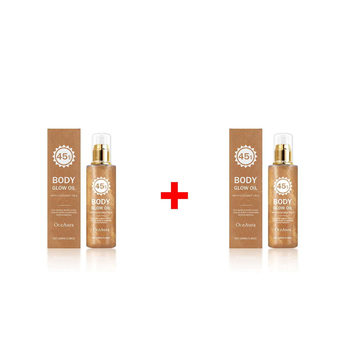 SPF 45 Shimmering Coconut Body Glow Oil Sun Protection Moisturizer