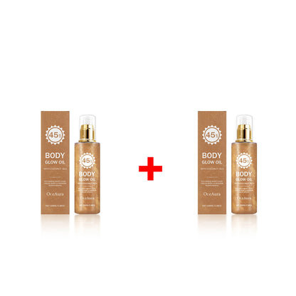 SPF 45 Shimmering Coconut Body Glow Oil Sun Protection Moisturizer