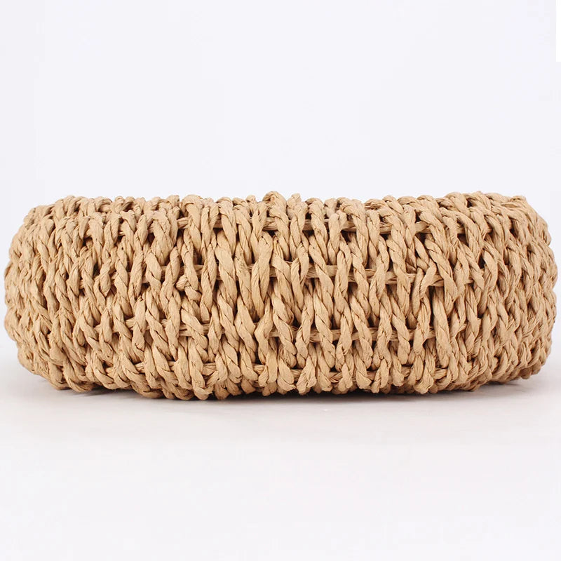 Luxury Lace Bow Straw Bag