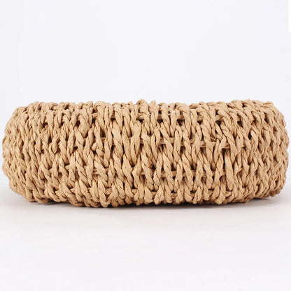 Luxury Lace Bow Straw Bag