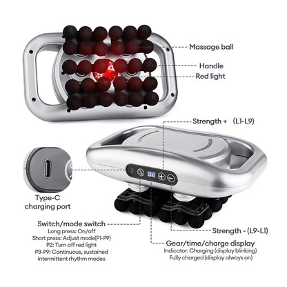 22-Head Fascia Massage Gun - Deep Tissue Body Massager