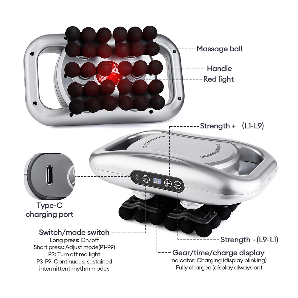 48-Head Deep Tissue Fascia Massager for Full Body Muscle Relief