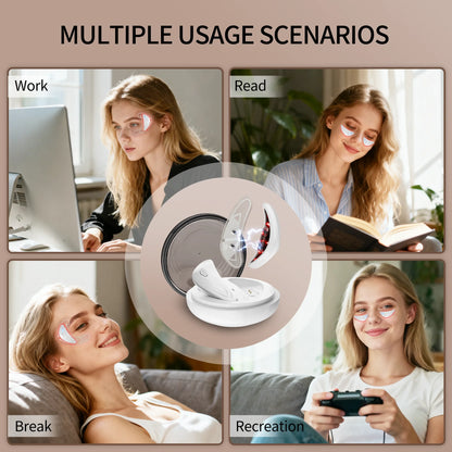 Microcurrent Red Light Under Eye Massager for Dark Circles and Puffiness