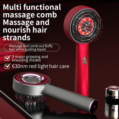 Electric Scalp Massage Comb with Infrared Light & Hair Oil Applicator