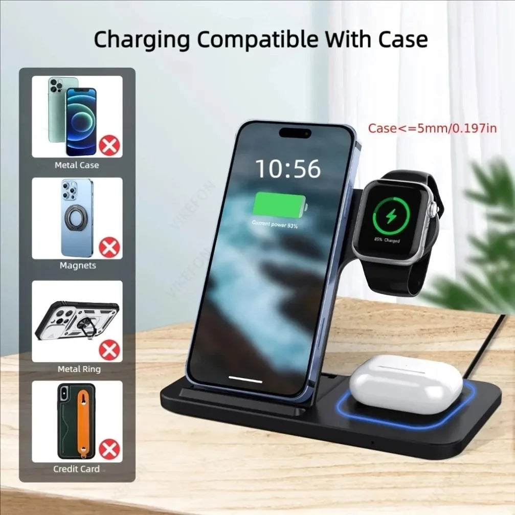 3-in-1 Foldable Wireless Charging Station for iPhone, iWatch & AirPods - 3
