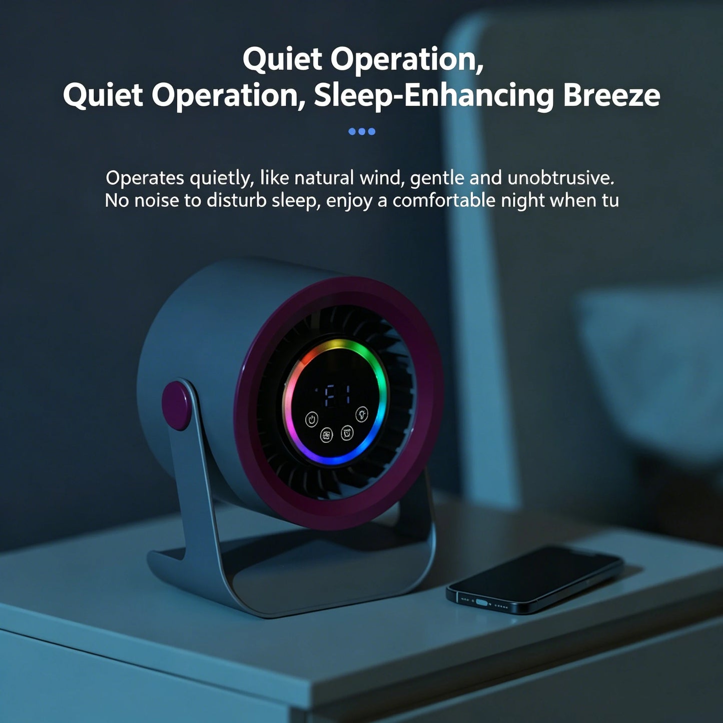 100-Speed Silent Desktop & Wall Mount Fan - 3600mAh Digital Display