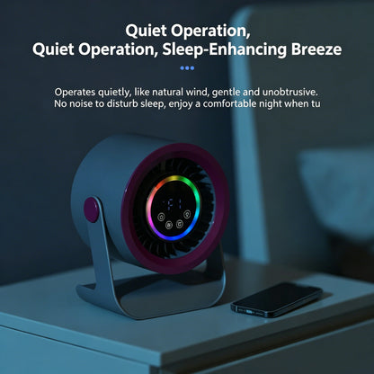 100-Speed Silent Desktop & Wall Mount Fan - 3600mAh Digital Display