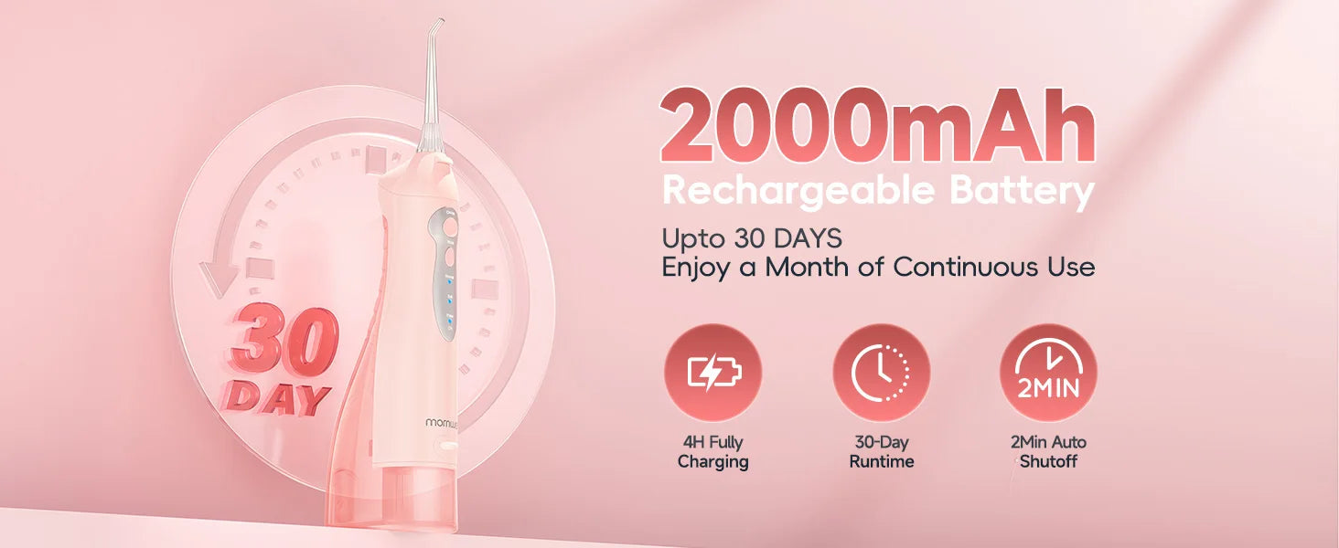 Rechargeable Portable Water Flosser with 6 Tips & 300ml Tank for Oral Care - 12