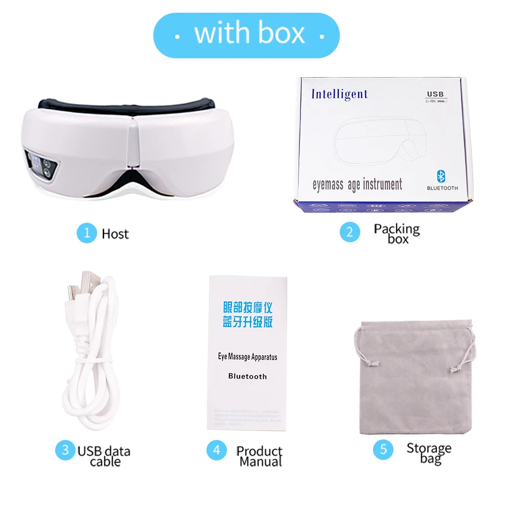 6D Smart Bluetooth Eye Massager with Heat & Air Pressure for Eye Fatigue - 19