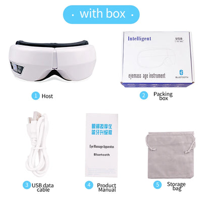 6D Smart Bluetooth Eye Massager with Heat & Air Pressure for Eye Fatigue