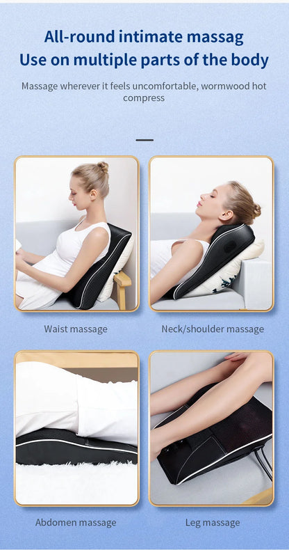 Electric Neck & Back Massage Pillow with Heat & Deep Tissue Kneading