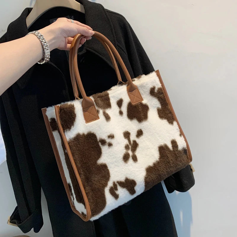 Leopard Faux Fur Tote