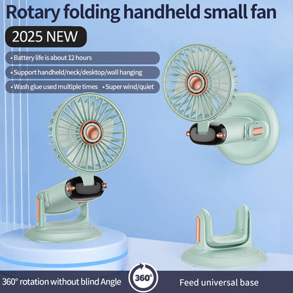 Portable 5-Speed Handheld & Neck Fan with Phone Stand & LED Display