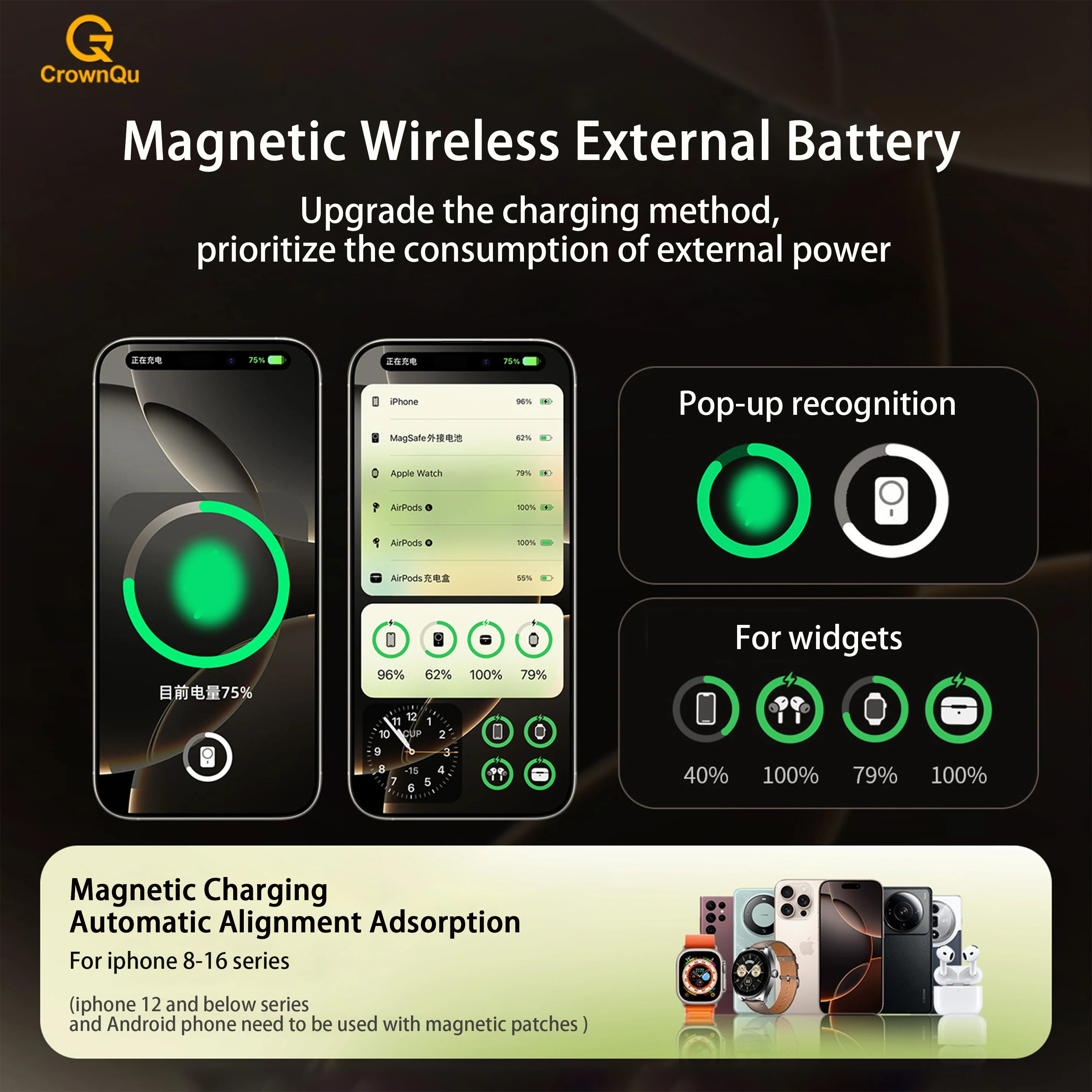Magnetic Wireless Power Bank 5000mAh/10000mAh for iPhone 16-12 & Watch - 5