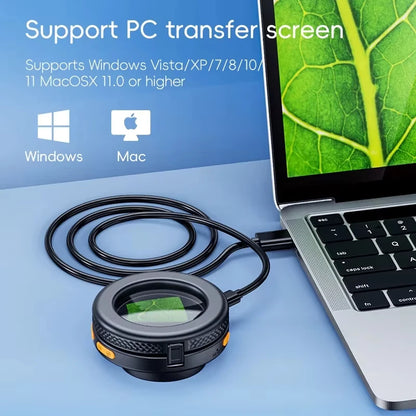 1080P Foldable Handheld Digital Microscope - 500X Zoom Magnifier with 2" IPS Screen