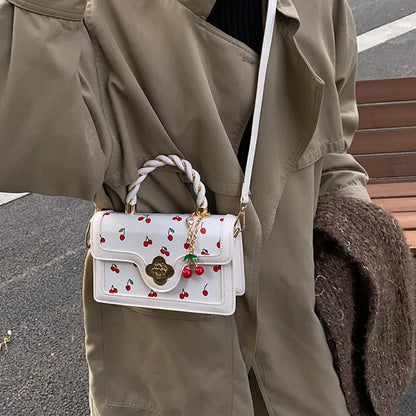 Luxury Cherry Print Crossbody Bag