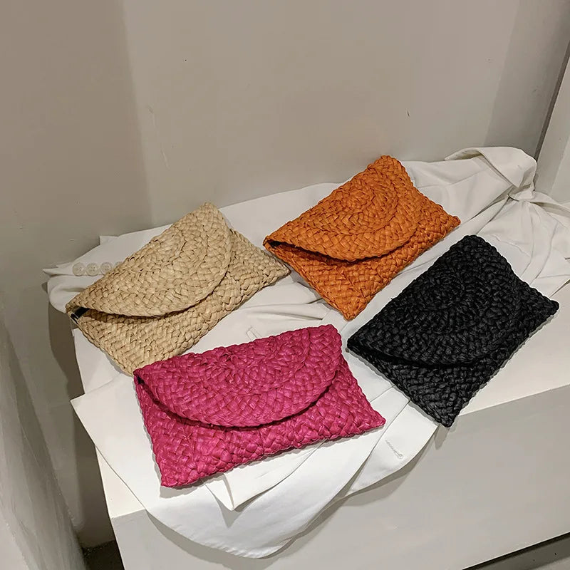 Luxury Woven Straw Clutch