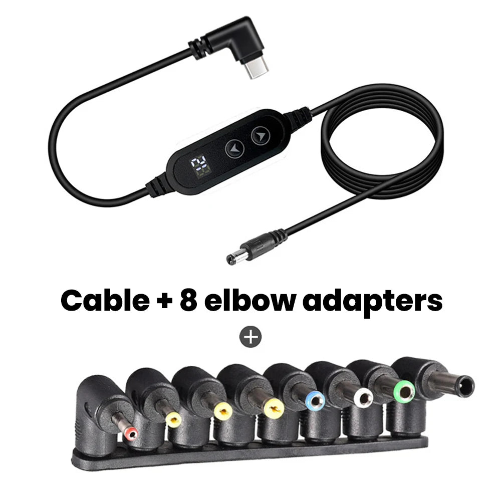USB-C to DC Fast Charging Power Boost Cable - 5V/9V/12V/15V/20V Adapter