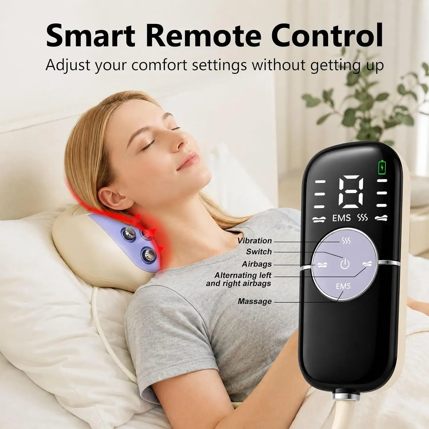 4-in-1 Electric Neck Massager Pillow with Air-Cushion Traction & Heat Therapy - 6