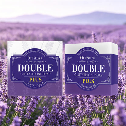 Lavender Double Glutathione Whitening Soap Bar for Deep Cleansing & Skin Brightening