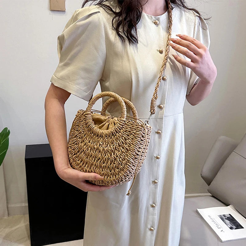 Luxury Woven Half-Moon Bag