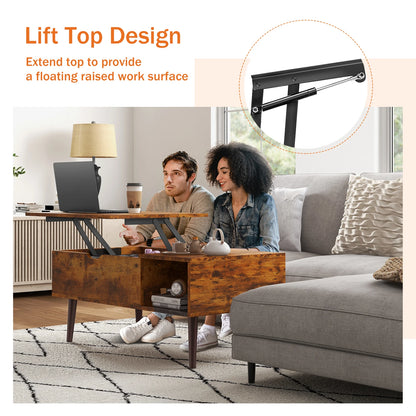 Modern Lift-Top Coffee Table with Hidden Storage & Adjustable Desk