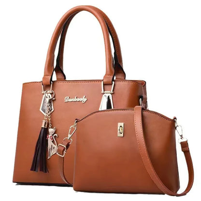 Luxury 2-Piece Leather Tote Set