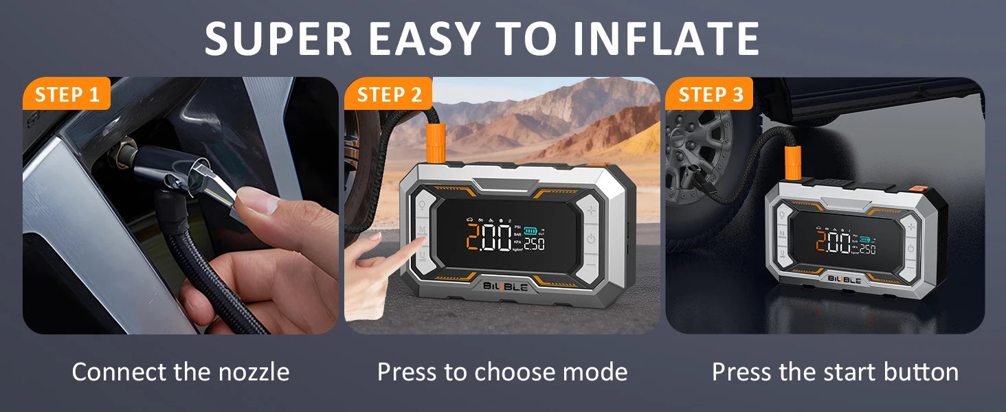 1500A Portable Car Jump Starter & 150 PSI Tire Inflator Air Compressor - 17
