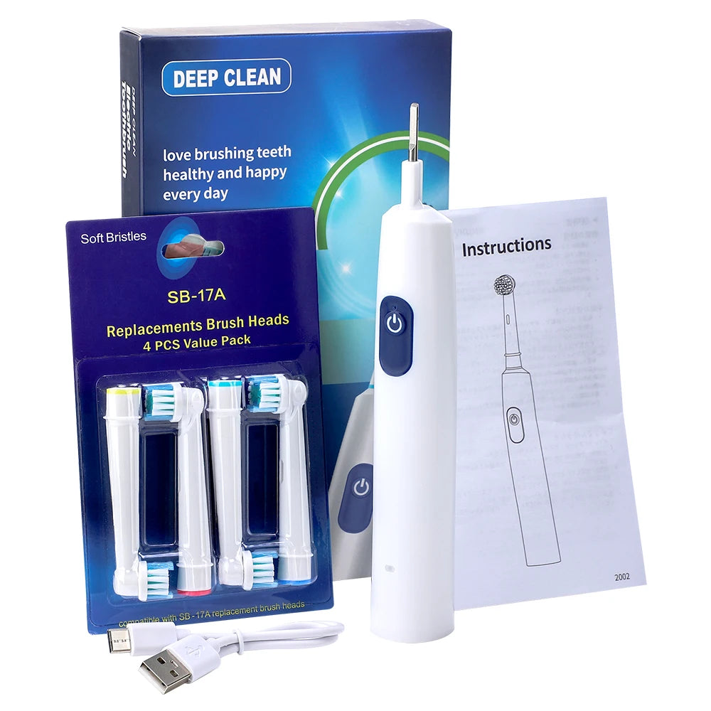 Rechargeable Rotating Electric Toothbrush with 5 Cleaning Modes and 2-Minute Timer