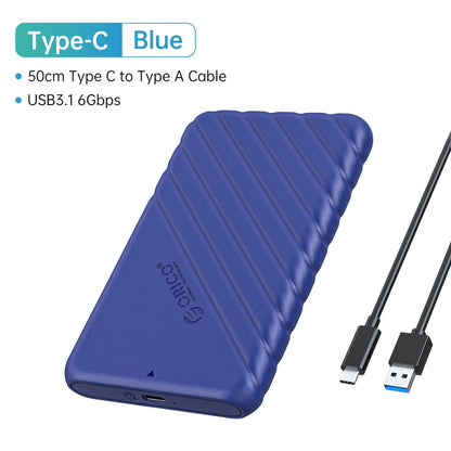 ORICO 2.5" USB 3.1 Type-C HDD/SSD Enclosure - 6Gbps Portable Hard Drive Case